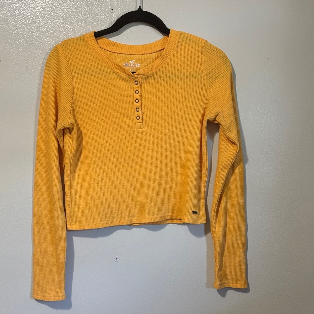 Hollister Mustard Long Sleeve Henley